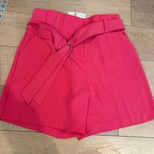 7th AVENUE NEW YORK & COMPANY PINK WOMENS PAPER BAG SHORTS NEW SIZE 12